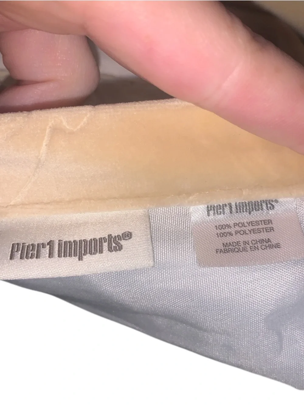 Pier 1 Imports Beige Velour Damask Jacquard Curtain Panel - Cream 3077830